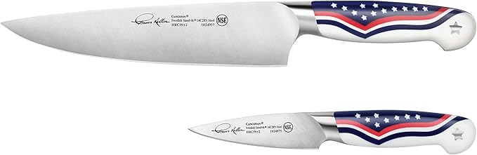 Cangshan United Series 1026115 Swedish 14C28N Steel Forged 2-Piece Starter Knife Set, 8-Inch Chef's Knife and 3.5-Inch Paring Knife