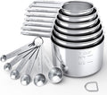 TILUCK Stainless Steel Measuring Cups & Spoons Set,Coffee Scoop Spoon,Kitchen Gadgets for Cooking & Baking,Set of