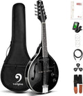 Vangoa Mandolin Instrument Mahogany Acoustic Electric A Style Mandolin Musical Instrument for Beginner Adults Teens Kids, Black
