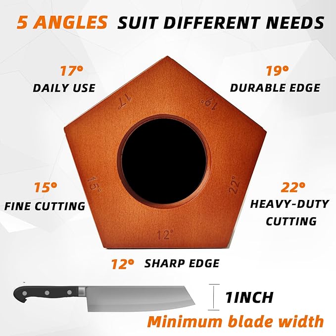 Rolling Knife Sharpener Kit with 5 Sharpening Angles(12°,15°,17°,19°,22°) for Easy Knife Sharpening, Kitchen Knife Sharpener Suitable as Kitchen Gadgets & Gifts（Brown）