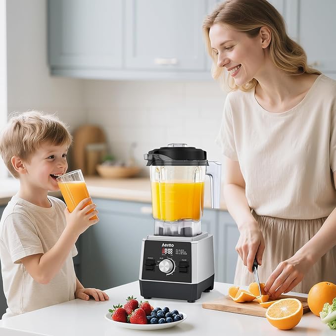 Aeitto Blenders for Kitchen with 68Oz. Large Capacity, 1800W Max Power Smoothie blender, 3 Preset Programs & 7 Speeds, Professional Countertop Blender for Smoothies, Frozen Drinks, Generation1 Black