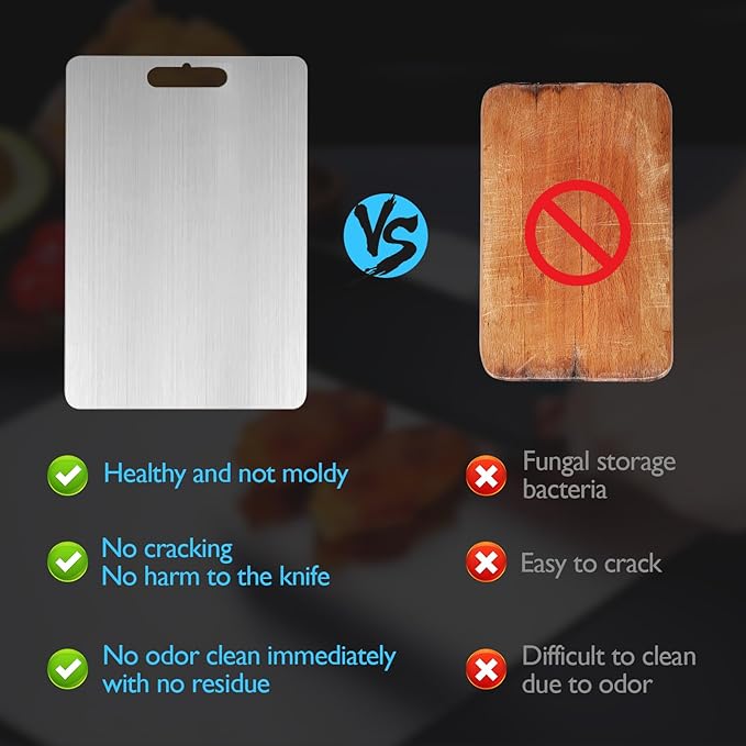 Titanium Cutting Board, Cutting Boards For Kitchen, Double-Sided Food-Grade Titanium Cutting Board For Cutting Fruits, Meats and Vegetables (S)