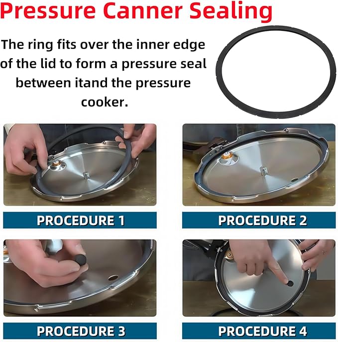 (2-Pack) 09936 Pressure Cooker Sealing Ring with Overpressure Plugs Compatible with Presto Pressure Cooker Various 6-Quart Models Replace 09936 09904 and 50295
