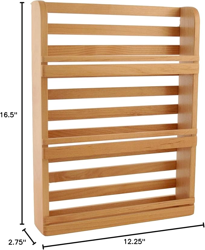 Out of the Woods of Oregon SOLID RED ALDER WOOD SPICE RACK (ALDER, 3 TIER)