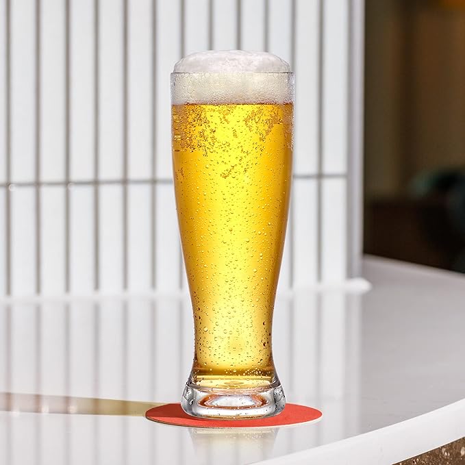 Amazing Abby - Genny - 22-Ounce Plastic Beer Glasses (Set of 6), Plastic Pilsner Glasses, Reusable Cups, BPA-Free, Shatter-Proof, Dishwasher-Safe, Perfect for Poolside, Outdoors, Camping, and More