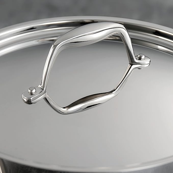 Tramontina Signature Tri-Ply Clad Stainless Steel 3-Quart Braiser Pan with Lid, Induction-Ready, Dishwasher-Safe, NSF-Certified, Made in Brazil