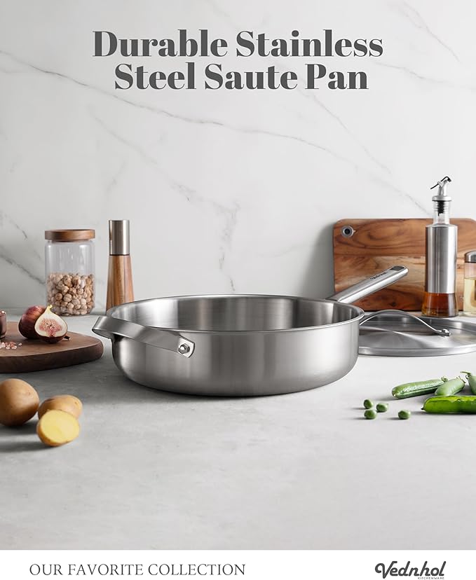 Stainless Steel Cookware Set, 8 Pcs Tir-Ply Pots and Pans Set, PFOA&PTFE Free, Dishwasher&Oven Safe, Kitchen Induction Compatible, ollas de acero inoxidable para cocinar