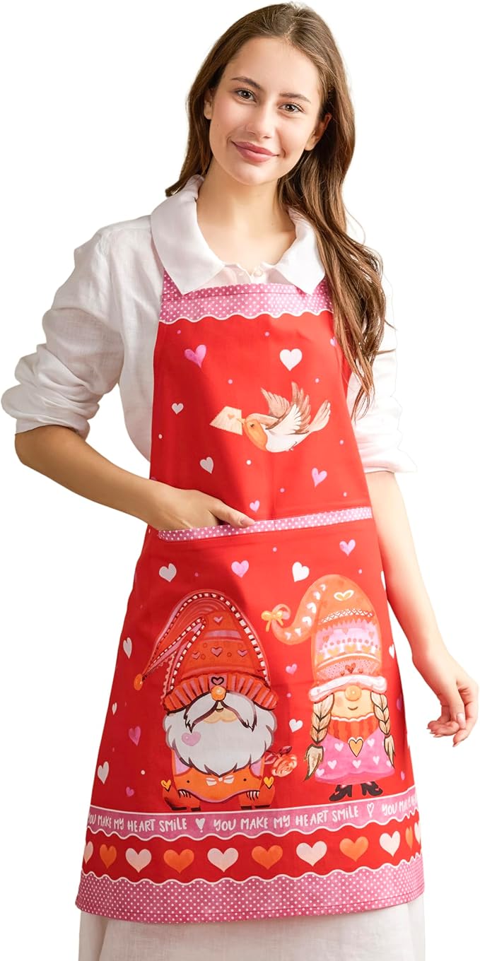 Maison d' Hermine 100% Cotton Apron for women with Pocket Kitchen Chef Apron for Men Cooking Gardening Server Waitress