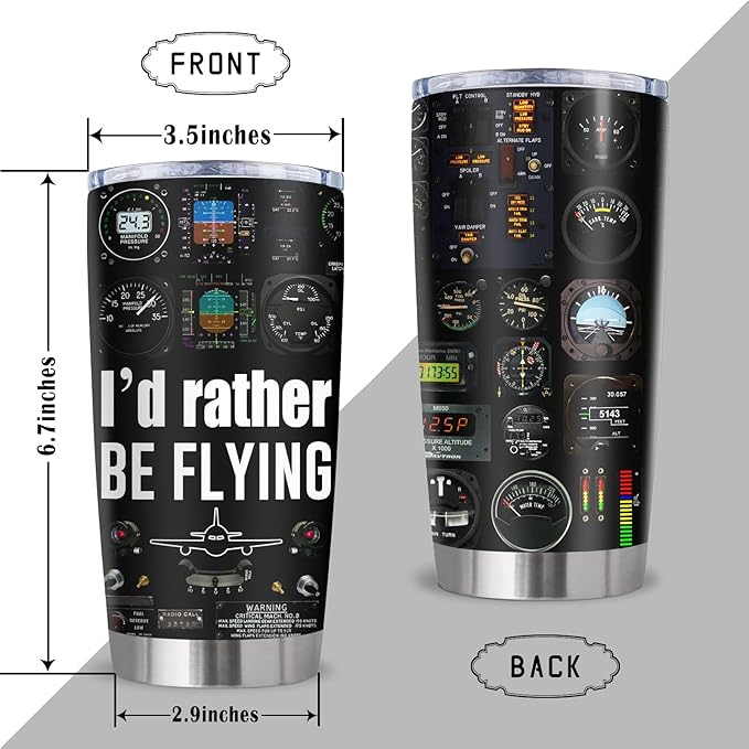 Pilot Gifts, Aviation Gifts for Pilots Men Tumbler 20Oz, Airplane Gift for Men, Pilot Gift for Aviation Lovers Ideas