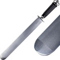 Sharpening Steel Knife Sharpener Rod Flat 12 Inches Honing Steel for Knives Heavy-duty Dark