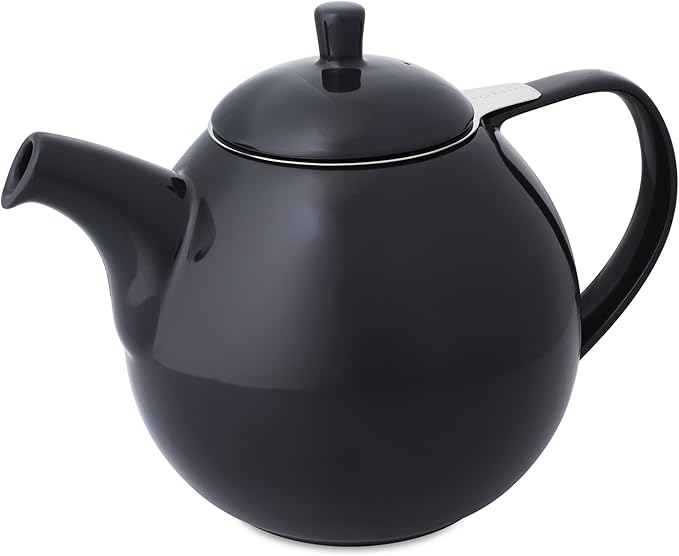 FORLIFE Curve Teapot with Infuser, 45-Ounce, Black Graphite
