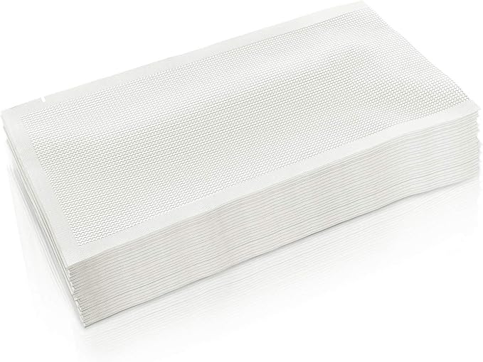 CANLENPK 4x8 Inch/10x20cm Vacuum Seal Bags,Small Precut Food Storage Sealer Bag,Seal Meal Snack Fruit Nut Tea Cookie Bean,Boil Steam Heat Freezer Sous Vide Grocery Sealable Bag(100PCS)