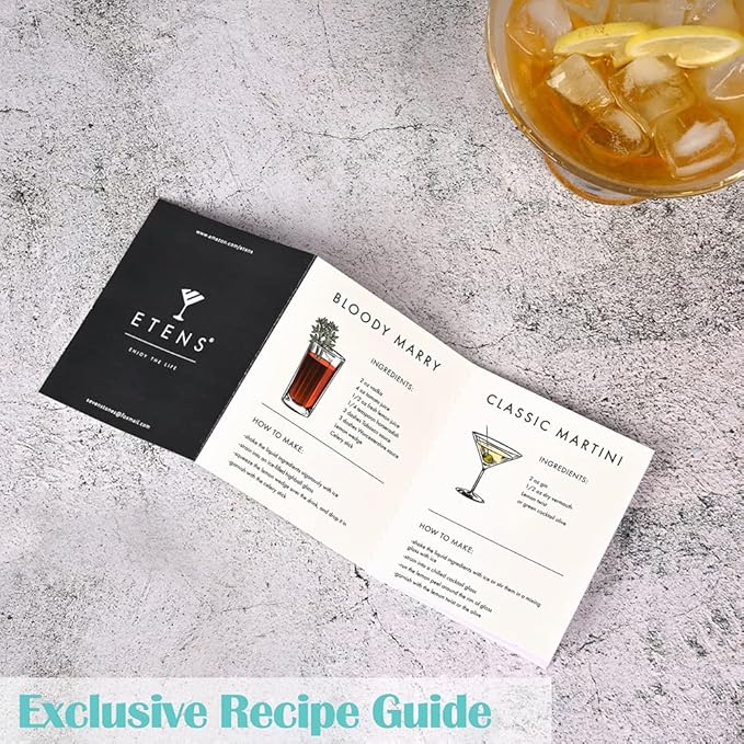 Cocktail Shaker Set & Bar Kit – 24 oz Stainless Steel Drink Mixer Martini Shaker for Bartender – Complete Cocktail Kit w/Strainer, Muddler, Alcohol Mixer Tools
