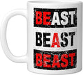 Retro Be A Beast Gym Training Shirt Ceramic Mug, White