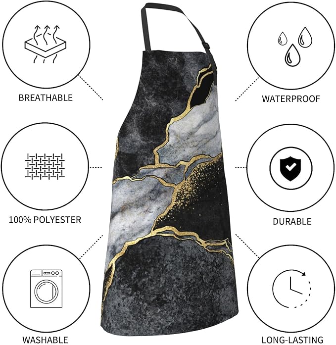 DADABULIU Apron Cooking With Pockets Adjustable Bib For Men Women Waterproof Chef Home Grilling BBQ Drawing