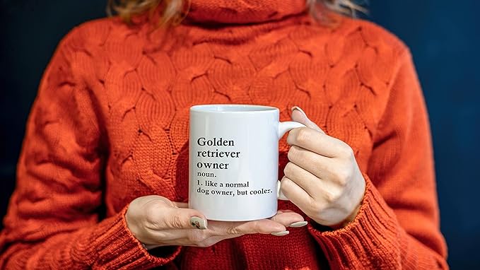 Golden Retriever Ceramic Mug, 11 Ounces, Funny Golden Retriever Coffee Tea Mug, Home Office Decor, Gifts for Dog Lovers