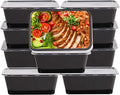 10Pack 32oz Meal Prep Containers Disposable Food Storage Containers with Lids, 1-Compartment Reusable Food Storage Plastic Stackable To Go Boxes Microwave, Freezer, Dishwasher Safe