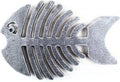 Handcrafted Nautical Decor Antique Silver Cast Iron Fish Bone Trivet 11" - Sea Decoration - Coastal Living