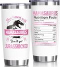 Gifts for Mom, Christmas Gifts from Daughter Son, 20 OZ Tumbler Best Birthday Gifts for Mama Mother-in-Law Wife Mother to Be, Mamasaurus Insulated Cup with Handle New Mom Gift for Wife from Husband