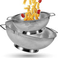 Priority Chef Stainless Steel Colander and Strainer - 3 Quart & 5 Quart Bundle
