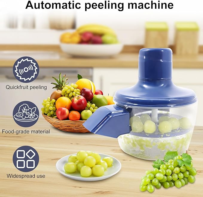 Automatic Garlic Peeling Machine, Electric Peeler for Fruit and Vegetables, Rechargeable Kitchen Tool for Garlic, Grapes, Tomatoes, Cherries, Family Friendly Fruit Peeler Machine