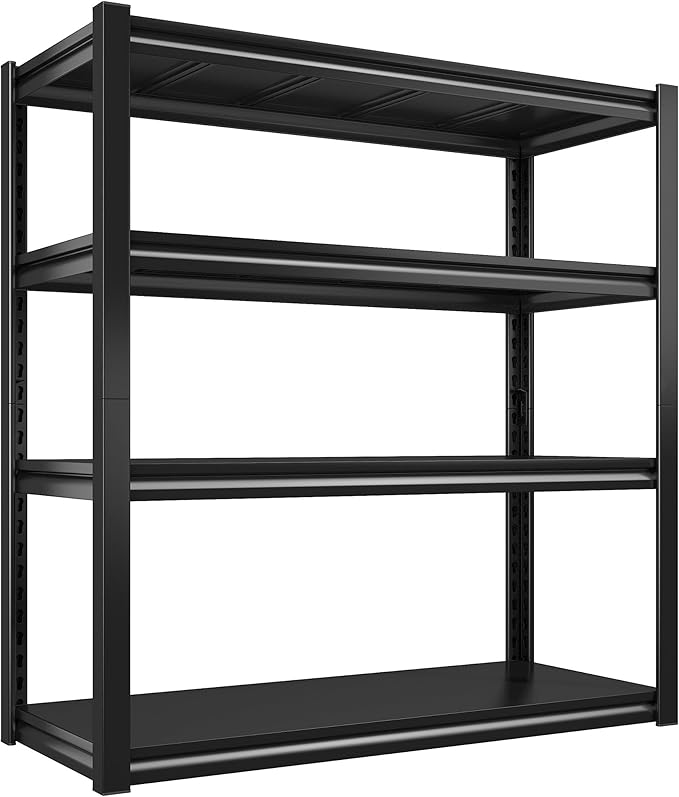 Raybee 40" W Garage Shelving 4 Tier Storage Shelves Heavy Duty Shelving 2000 LBS Adjustable Metal Shelves for Garage,Basement, Warehouse, 40" W x19 D x57 H