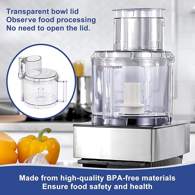 4 Locking Tabs DLC-005AGTXT1 Bowl and DFP-14NWBCT1X Cover 14-cup Food Processor Work Bowl Kits Fits Cuisinart DFP-14, DFP-14BCN, DFP-14BCNY Models