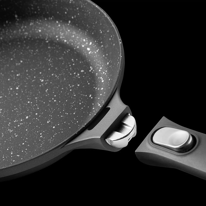BergHOFF GEM Non-Stick Cast Aluminum Grill Pan 10" 2.4 qt. Square Stay-Cool, Detachable Handle Ferno-Green, PFOA Free Coating Induction Cooktop Fast Heating Oven Safe