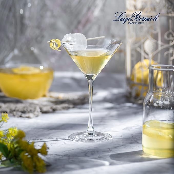 Luigi Bormioli Crescendo 10 Oz Martini Glasses, Set of 4, Crystal Cocktail Glasses, Dishwasher Safe Martini Glass, Made in Italy