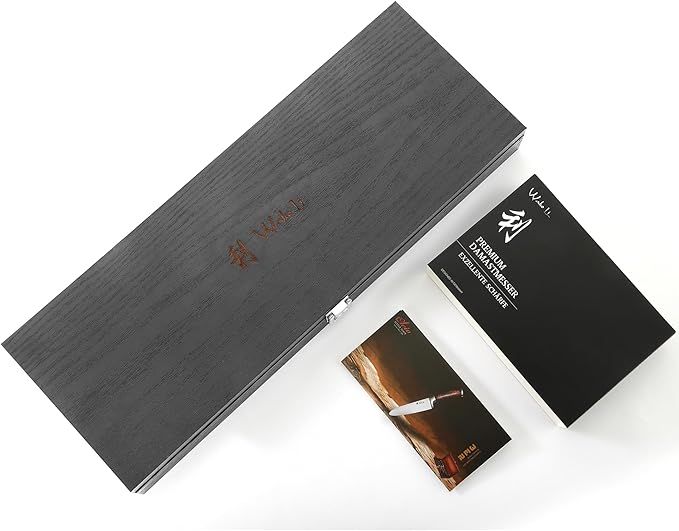 Wakoli Nitoko 2-Piece Kitchen Knife Set – Professional Damascus Chef Knives | 67-Layer VG10 Core Steel | Ergonomic G10 Handle | Santoku Knife & Small Santoku in Wooden Gift Box