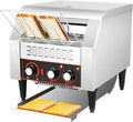 300 Slices/Hour Commercial Conveyor Toaster, Stainless Steel Bread Toaster with 1-7 Levels Adjustable Speed & Temperature Control for Coffee Shops, Bakeries 16.42 * 14.37 * 15.27 Inch