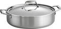 Tramontina Signature Tri-Ply Clad Stainless Steel 6-Quart Braiser Pan with Lid, Induction-Ready, Dishwasher-Safe, NSF-Certified, Made in Brazil