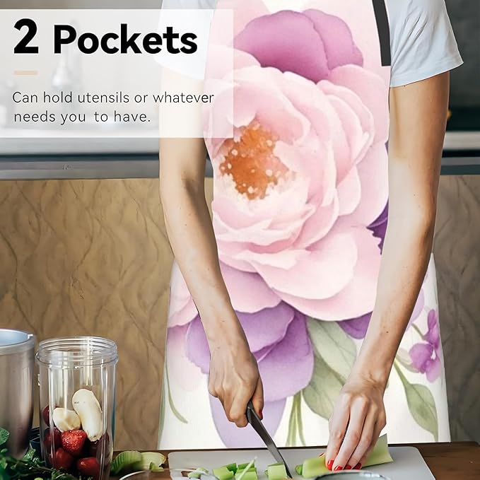 Adorable Rat Apron,Adjustable Waterproof Oxford Fabric Kitchen Apron with 2 Pockets for Men and Women, Cooking, Baking, BBQ, Coffee Shop, Housewarming Gifts, 28x33 Inches