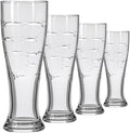 Rolf Glass School of Fish 16oz Beer Pilsner | Set of 4 | Craft Beer Glasses | Designed and engraved in the USA