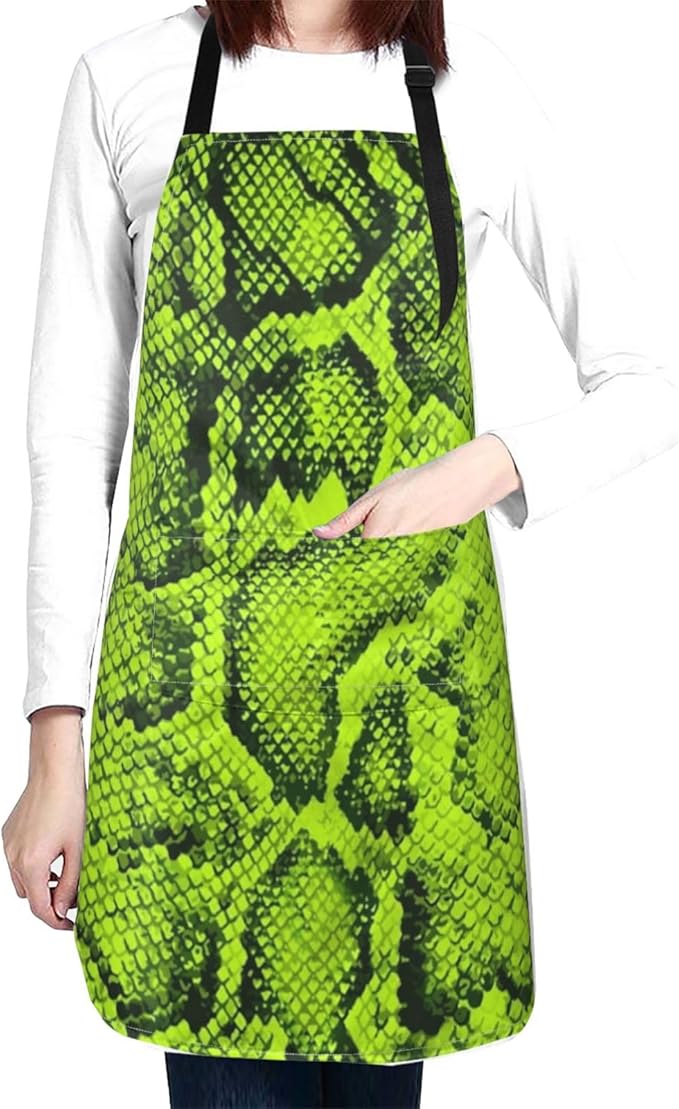 Snakeskin Aprons Cool Aprons with Pockets and Adjustable Mens Apron for Gardening Cooking Kitchen