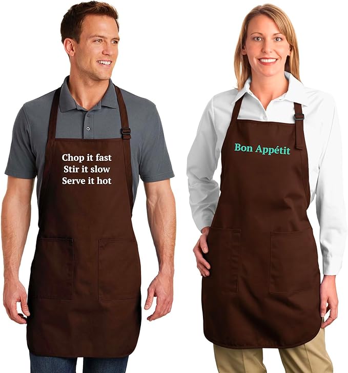 Custom Text Cooking & BBQ Apron – Personalized Chef or Grill Gift – Full Length (1-3 Lines)