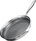 GiPP Tri-Ply Stainless Steel Frying Pan, 10 inch Hybrid Frying Pans Nonstick Skillets, Dishwasher and Oven-Safe, Induction Ready, Compatible with All Cook tops, PFOS/PFOA Free