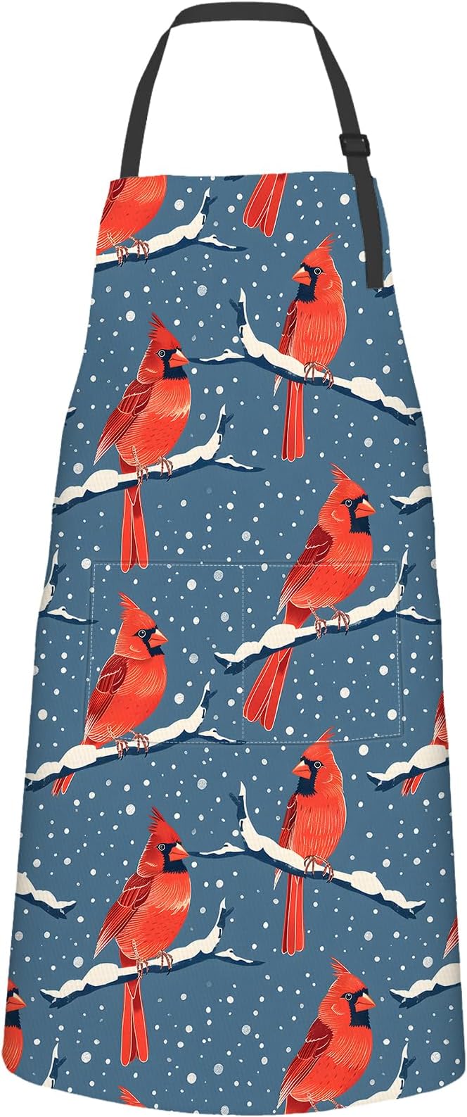 Red Cardinal Apron,Oxford Fabric Adjustable Kitchen Apron with 2 Pockets,Waterproof Cooking Aprons for Men Women Mom Wife Dad,Ideal Gifts for Coffee House,Shop,Baking,BBQ,Housewarming,28x33in