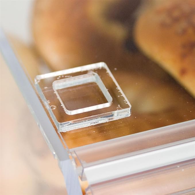 Clear Bakery Display Case for Bagels And Other Baked Goods, 12 x 10-1/8 x 15-3/4 Inch, Stackable With A Hinged, Slanted Door