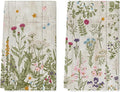 Artoid Mode Wood Wildflower Floral Kitchen Towels Dish Towels, 18x26 Inch Leaves Holiday Decoration Cleaning Set of 2