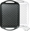 Larger Nonslip Food Serving Tray, 17.9'' x 12'' Grippy Handles Surface Bottom Design, Perfect Trays for Eating, Lap, TV, Couch, Black & White, Set of 2