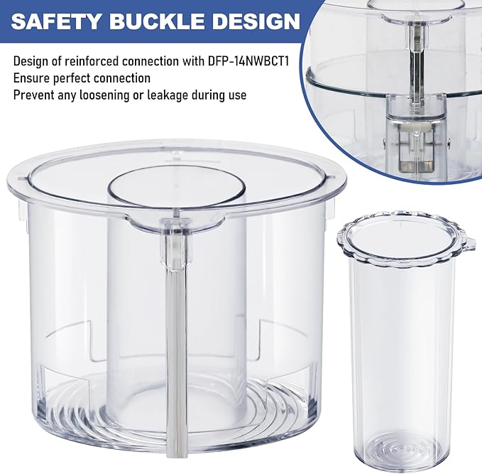 14-cup Large Pusher DLC-2014PT1 and Small Pusher DLC-2014SPT1-1, Compatible 4 Locking Tabs DLC-005AGTXT1 Bowl and DFP-14NWBCT1X Cover, Food Processor Parts Replacement Fits DFP-14 DLC-2014