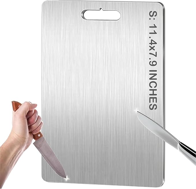 Titanium Cutting Board - Non Plastic Cutting Boards for Kitchen, Double Sided, Non Toxic Cutting Board, Durable, Dishwasher Safe Titanium Chopping Board for Meat, Fruit, and Vegetables