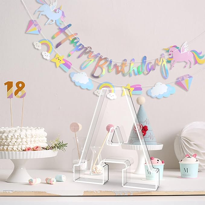 13.8" Acrylic Letter Charcuterie Tray, Charcuterie Letters Fillable Box for food, Reusable Serving Cake Candy Dish Display Tray for Birthday Anniversary Party Decoration (Letter A)