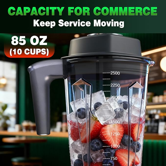 VONCI 2200W Commercial Blender With Sound Enclosure, 85OZ Large Capacity Quiet Blender For Smoothies, Heavy Duty Industrial Blenders For Restaurant, Perfect For Kitchen, Ice Crush, Milk Shake, Fruits