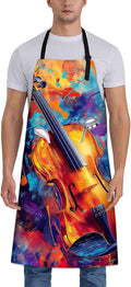 Colorful Pug Apron for Women Men 28x33in, Kitchen Chef Aprons with 2 Pockets, Polyester, Pug Dog Apron