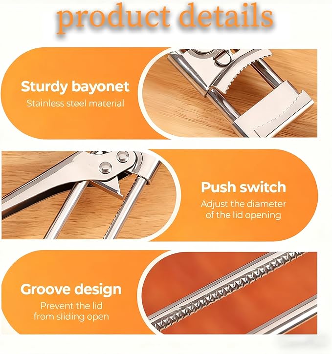 Adjustable Stainless Steel Jar Opener, Manual Jar Openers for Seniors, Gripper Tight Lid Openers, Stainless Steel Can Opener Bottle Gripper Household Kitchen Tool for Various Lid (2 PCS)