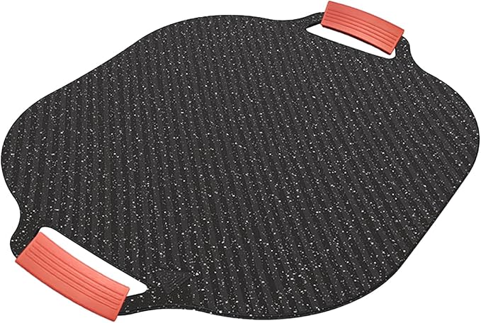 11.8-Inch Square BBQ Aluminum Grill Pan, Nonstick Coating, Double Handle, Indoor Outdoor Cooking