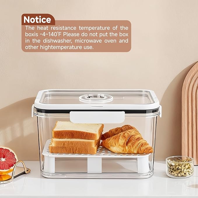 Bread Box for Kitchen Countertop | Airtight Bread Storage Container with New Upgrade Time Recording Lid – Bread Keeper for Homemade Bread, Donuts, Bagels, Toast, and Cookies