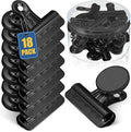18 Pcs Magnetic Clips 2.2 Inch Metal Heavy Duty Refrigerator Magnet Clips with Box for Whiteboard Fridge Photo Displays Office School Classroom (Black)